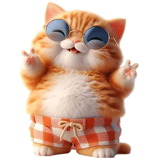 ✌️ 529d5700 chat, lunettes de soleil, animal, mignon, paix, dessin animé, été, joyeux telegram sticker