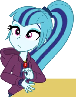 ☹️ 65737986 Sonata Dusk Equestria Girls cartoon, meisje, paardenstaart, animatie, personage, Sonata Dusk telegram sticker