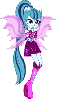 😏 db167b1f Sonata Dusk Equestria Girls cartoon, personage, fantasie, vleugels, Sonata Dusk telegram sticker