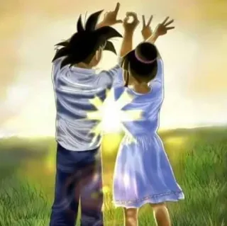 🖤 20dad00d Goku Dragon Ball LOVE Аниме, Любовь, Гоку, Чичи, Драгон Болл telegram sticker