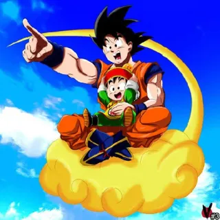 🤩 994c3373 Goku Dragon Ball Аниме, Драгон Болл, Гоку, Гохан, Летающее облако, Облака telegram sticker