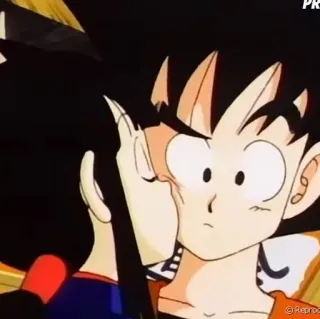 😘 e650b598 Goku Dragon Ball аниме, поцелуй, нежность, мультфильм, Dragon Ball, Гоку telegram sticker