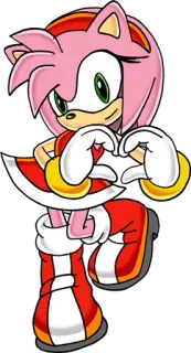 ❤ 72176485 Amy Rose 索尼克, 艾米, 卡通, 可爱, 心, 刺猬 telegram sticker