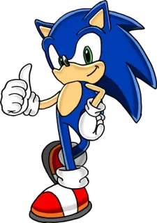 👍 aaec187a Sonic 索尼克, 刺猬, 赞, 卡通, 角色 telegram sticker