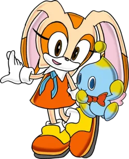 😀 bca361bf Cream the Rabbit Sonic the Hedgehog 奶油, 兔子, 索尼克, 卡奥, 卡通, 角色 telegram sticker