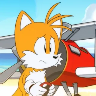 🦊 c3275b6e Miles 'Tails' Prower sonic the hedgehog, tails, avión, personaje de dibujos animados telegram sticker
