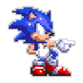 😠 642277de Sonic sonic the hedgehog, video game, pixel art, pointing whatsapp sticker