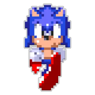 🚶 f13eab6c Sonic pixel, blue, running, fast, video game whatsapp sticker