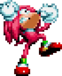 😡 06868897 Knuckles 너클즈, 소닉, 비디오 게임, 레트로 telegram sticker