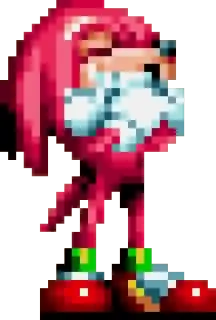 😆 09156338 Knuckles 너클즈, 소닉, 비디오 게임 캐릭터, 픽셀 아트 telegram sticker