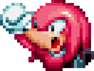 🗣 2822cab5 Knuckles 너클즈, 소닉 더 헤지혹, 비디오 게임 캐릭터, 픽셀 아트 telegram sticker