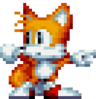 👉 dec827a2 Tails 테일즈, 소닉 더 헤지혹, 비디오 게임 캐릭터, 여우, 두 개의 꼬리 telegram sticker