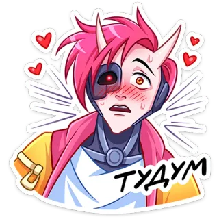🥰 5df58dff ТУДУМ Anime, Cyborg, Cuori, Russo telegram sticker