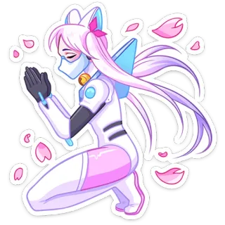 🙏 59a6b119 Anime, Chica, Manga, Lindo, Kawaii, Flores de cerezo, Orejas de gato, Futurista telegram sticker