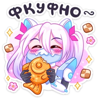🐟 a54525fc ФКУЧНО~ Anime, Kawaii, Lindo, Pez, Chica, Postre, Rosa, Comida telegram sticker
