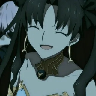 😄 7081c3b0 Ishtar Fate/Grand Order anime, karakter, Ishtar, video game, tersenyum whatsapp sticker