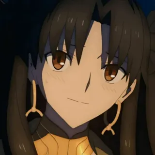 😊 a16da100 Anime, Wanita, Berambut cokelat, Mata cokelat, Kuncir kuda, Tersenyum whatsapp sticker