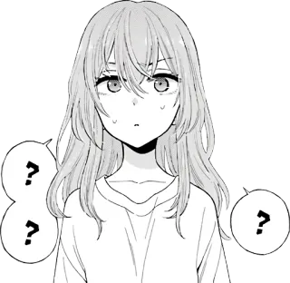 🤨 3a55993c Anime, Ponto de interrogação, Confuso/a, Mangá, Garota, Desenho animado whatsapp sticker