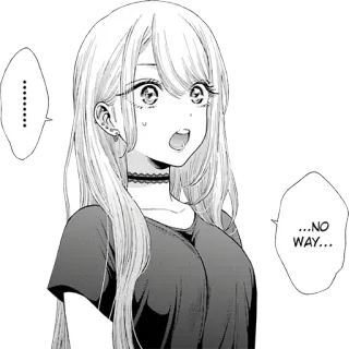 😮 4cc607ba …NO WAY… Anime, Mangá, Garota, Surpresa, Chocada whatsapp sticker