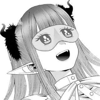 💤 da66bb0d Anime, Mangá, Diabo, Chifres, Fofo, Máscara de dormir whatsapp sticker