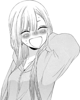 😳 e321df0d garota anime, estilo mangá, sorrindo, feliz, fofa, ilustração whatsapp sticker