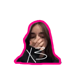 💘 338c0a29 X3 女孩, 手, 姿势, 脸, 贴纸 telegram sticker
