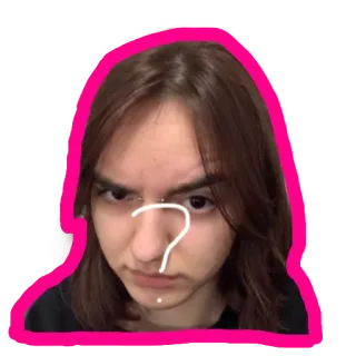 ❓ bfcee7cd 问题, 不确定, 困惑, 人, 脸, 肖像 telegram sticker