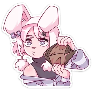 💵 438789f2 Kartun, Bunny Girl, Anime, Seni digital, Merah muda, Lucu telegram sticker