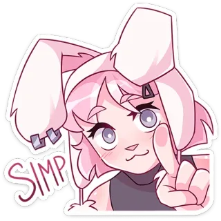 🫵 6dfc8b4b SIMP kelinci, cewek, simp, kartun, imut, kelinci, anime telegram sticker