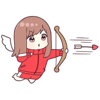 🏹 b60bea50 큐피드, 사랑, 화살, 하트, 날개, 만화, SD, 천사, 발렌타인 데이 telegram sticker