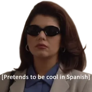 ๐ถ 03ebfb94 Pretends to be cool in Spanish cool, sunglasses, woman, pretend telegram sticker