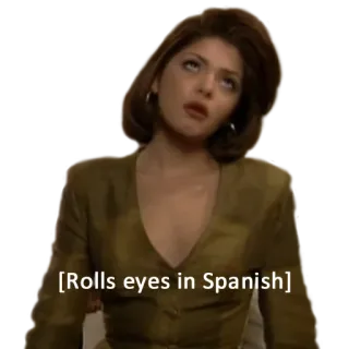 👻 0f515e03 [Rolls eyes in Spanish] eye roll, sarcastic, spanish, expression, woman telegram sticker
