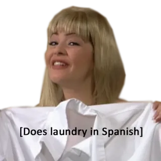 👗 447e8609 [Does laundry in Spanish] laundry, spanish, cleaning, woman, clothes telegram sticker