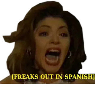 ๐ฑ 66045b05 FREAKS OUT IN SPANISH woman, scream, angry, freak out, spanish telegram sticker