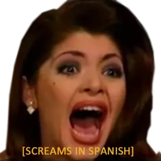 💢 8d74b141 [SCREAMS IN SPANISH] scream, spanish, woman, yelling, meme telegram sticker