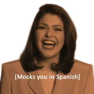 🤣 cb654c54 [Mocks you in Spanish] mocking, spanish, laughing, woman telegram sticker
