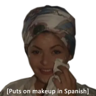 ๐ธ ff771a97 Puts on makeup in Spanish makeup, beauty, spanish, woman, smile telegram sticker