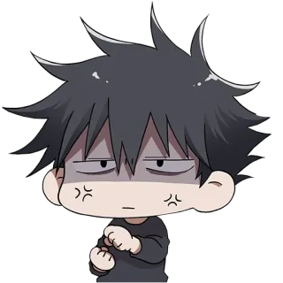 😑 1f473153 anime, cartoon, angry, character telegram sticker