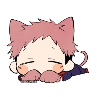 😴 10199069 ©HAWKS 애니메이션, 카와이, 고양이, 치비, 졸린, 귀여운 telegram sticker