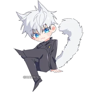 😏 36869aca @HAWKS 애니메이션, 고양이, 치비, 귀여운, 팬아트 telegram sticker