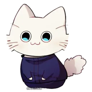 🐱 75fa8060 @HAWKS- 고양이, 귀여운, 동물, 만화 telegram sticker