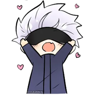 💞 7824c752 @HAWKS 애니메이션, 치비, 귀여운, 하트, 팬아트 telegram sticker