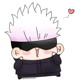 😍 c911964e @HAWKS 애니메이션, 만화, 귀여운, 치비, 하트 telegram sticker