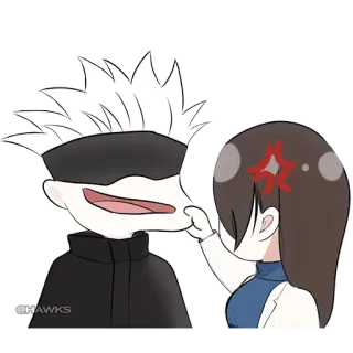 💢 ce495581 @HAWKS 애니메이션, 만화, 스티커, 치비, 화난, 팬아트 telegram sticker