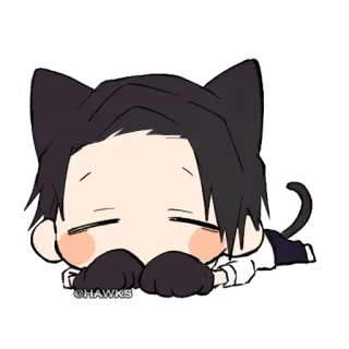😴 d78ba017 ©HAWKS 애니메이션, 고양이, 치비, 귀여운, 자는 telegram sticker