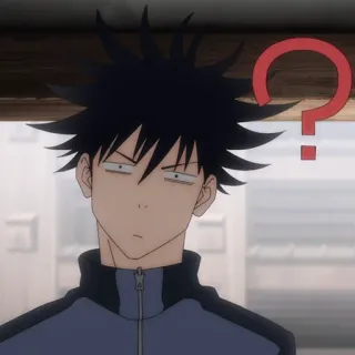 ☠️ 84fdf441 Megumi Fushiguro Jujutsu Kaisen Anime, Ponto de interrogação, confuso, Megumi Fushiguro, Jujutsu Kaisen telegram sticker