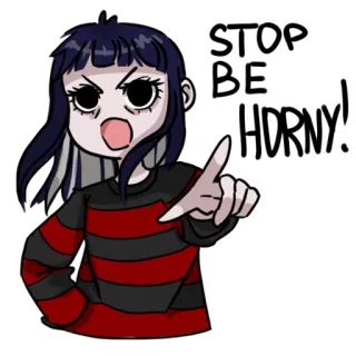 😠 2b15be35 STOP BE HORNY! Desenho animado, Anime, Garota, Pare, Excitada whatsapp sticker
