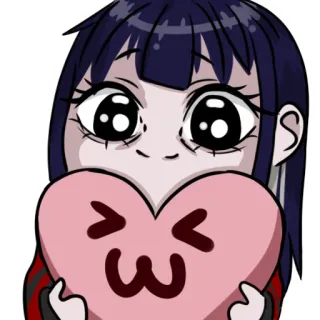 😘 76cd192f garota anime, kawaii, coração, fofo, chibi, amor whatsapp sticker