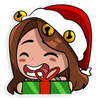 🎁 a64ce6d2 คริสต์มาส, การ์ตูน, ตัวละคร, ของขวัญ, หมวกซานต้า, กระดิ่ง, เทศกาล telegram sticker