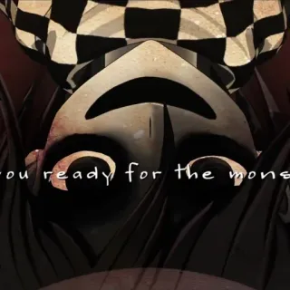 👹 e04ce21b Are you ready for the monster? Anime, Sombre, Monstre, Question, Personnage whatsapp sticker